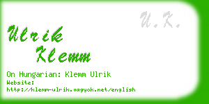 ulrik klemm business card